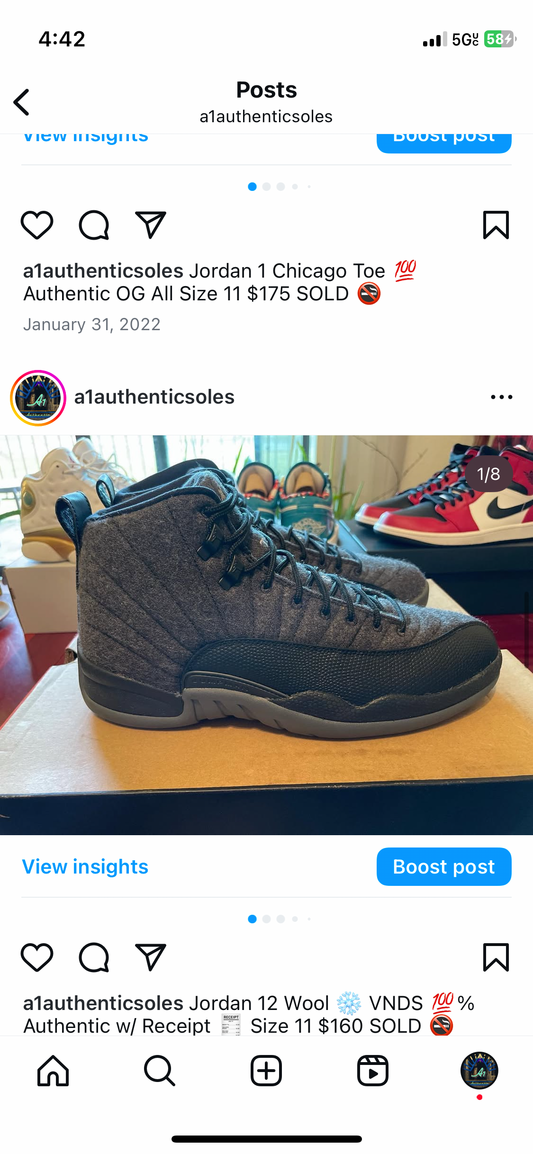Air Jordan 12 Wool Sz 11
